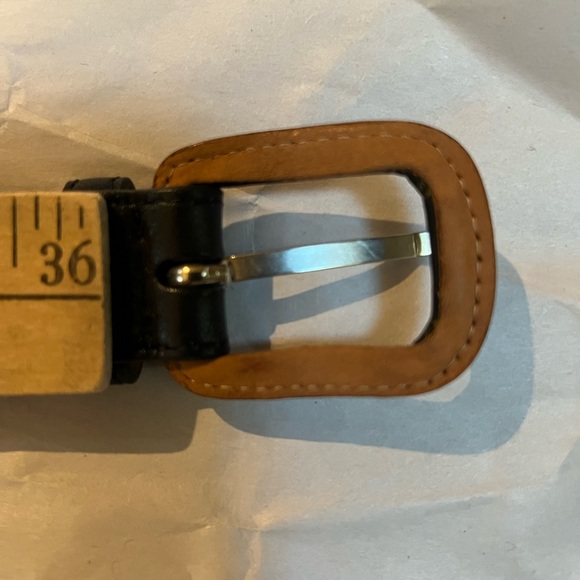 Talbots Navy Blue Leather Belt 1 inch size M - Picture 3 of 3